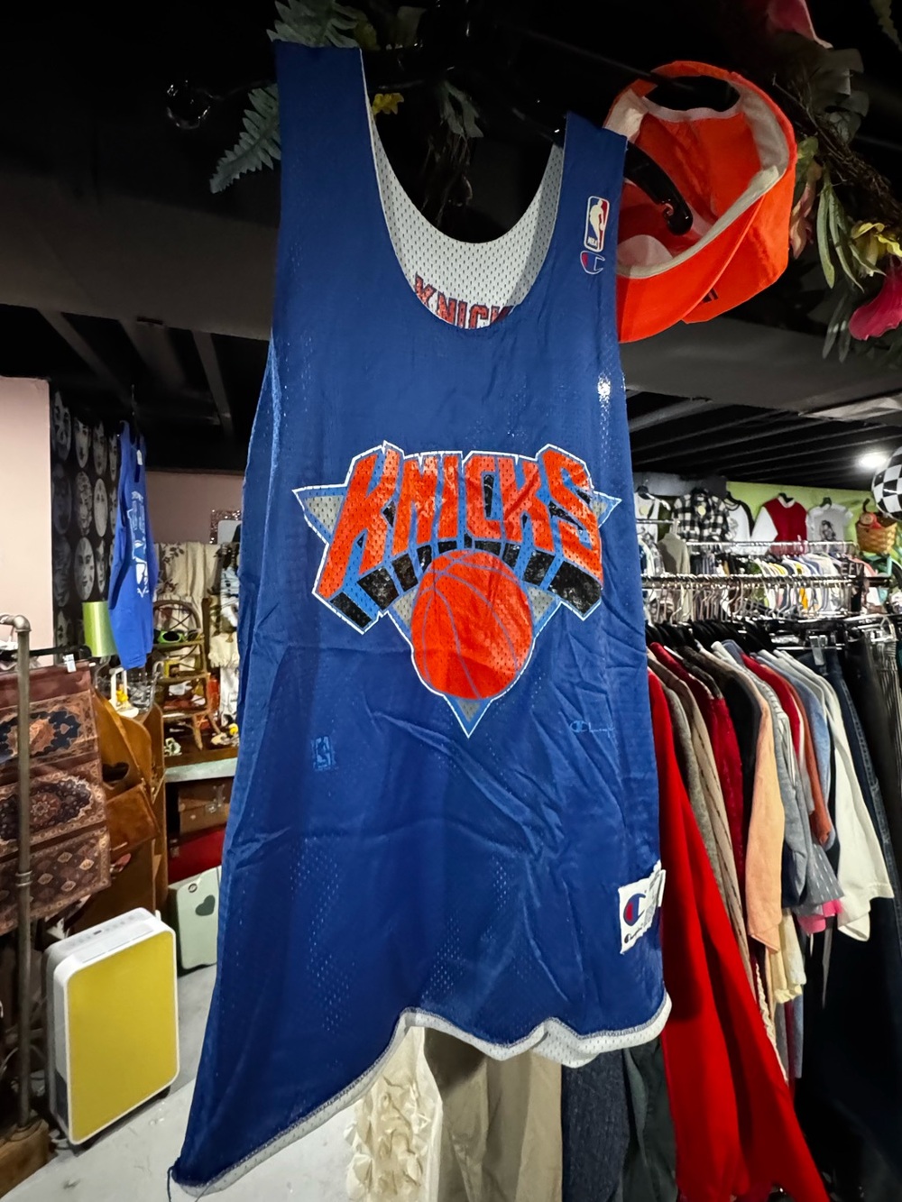 Vintage New York Knicks Champion Reversible Mesh Logo Jersey Size Large 90’s NBA